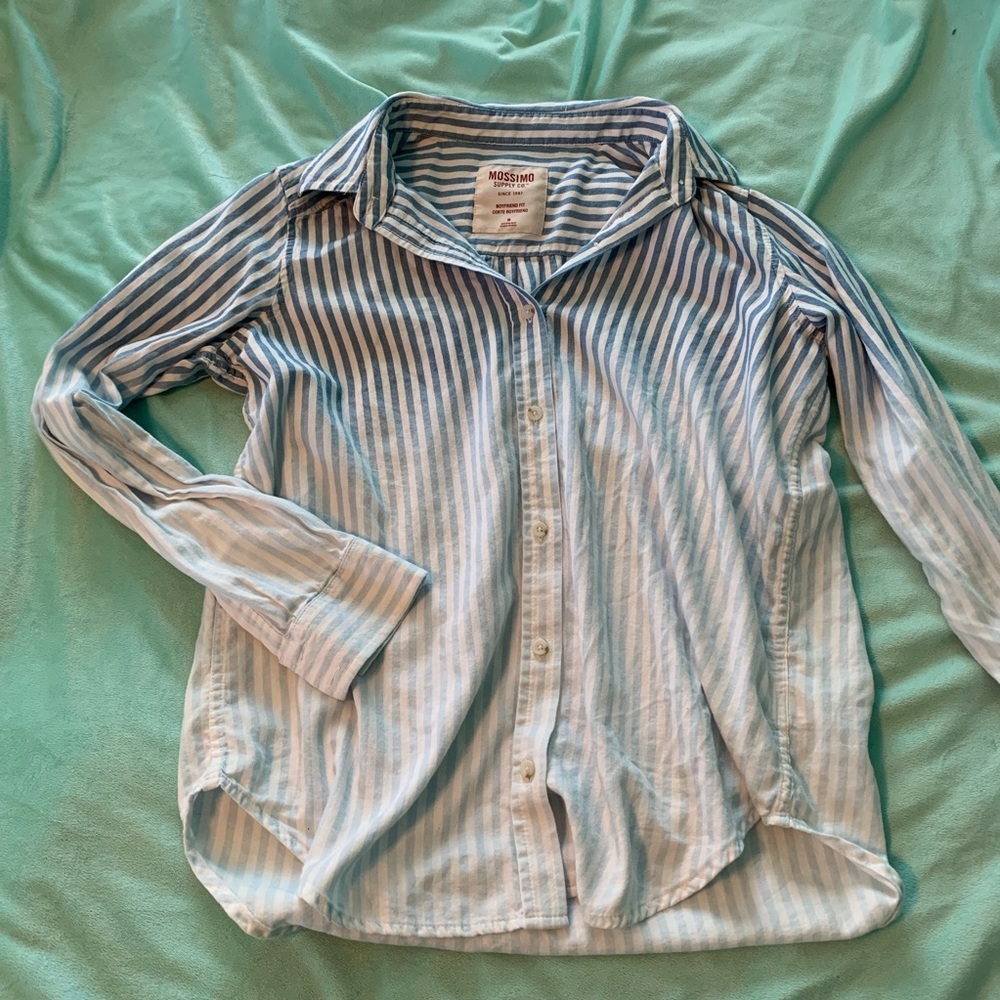 Ombré Striped Button Up